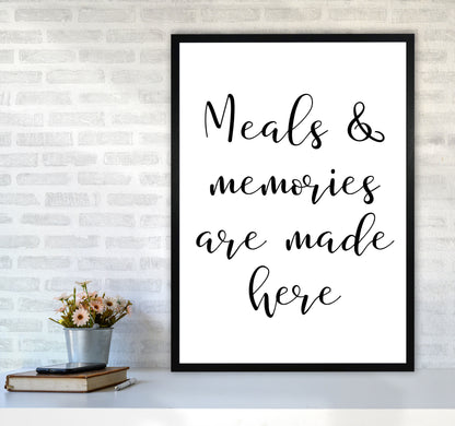 Meals And Memories Modern Print, Framed Kitchen Wall Art A1 White Frame