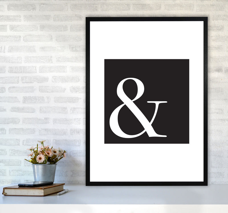 Ampersand Black Framed Typography Wall Art Print A1 White Frame