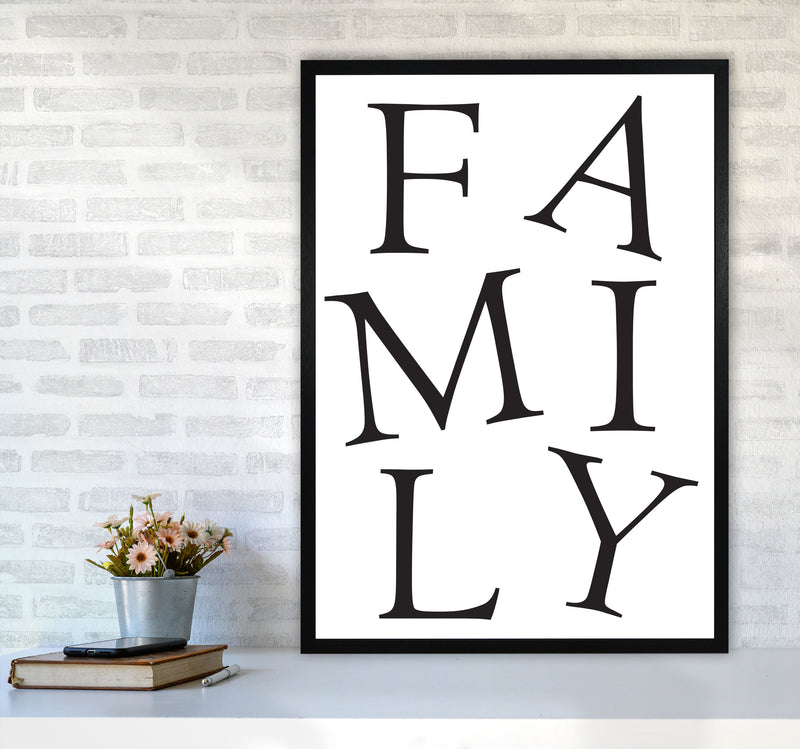 Family Framed Typography Wall Art Print A1 White Frame