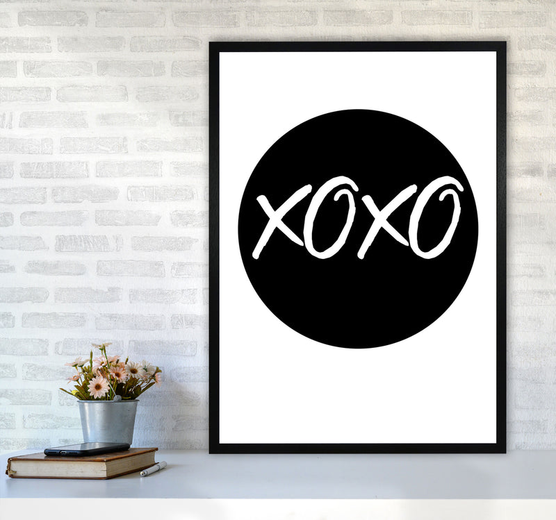 XOXO Black Circle Modern Print A1 White Frame