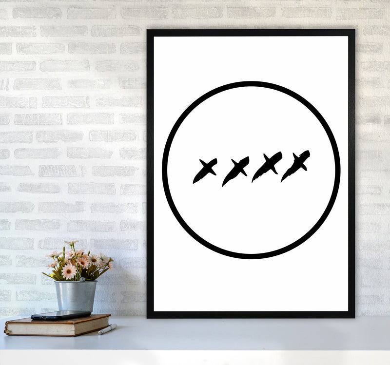 XXXX Kisses Modern Print A1 White Frame