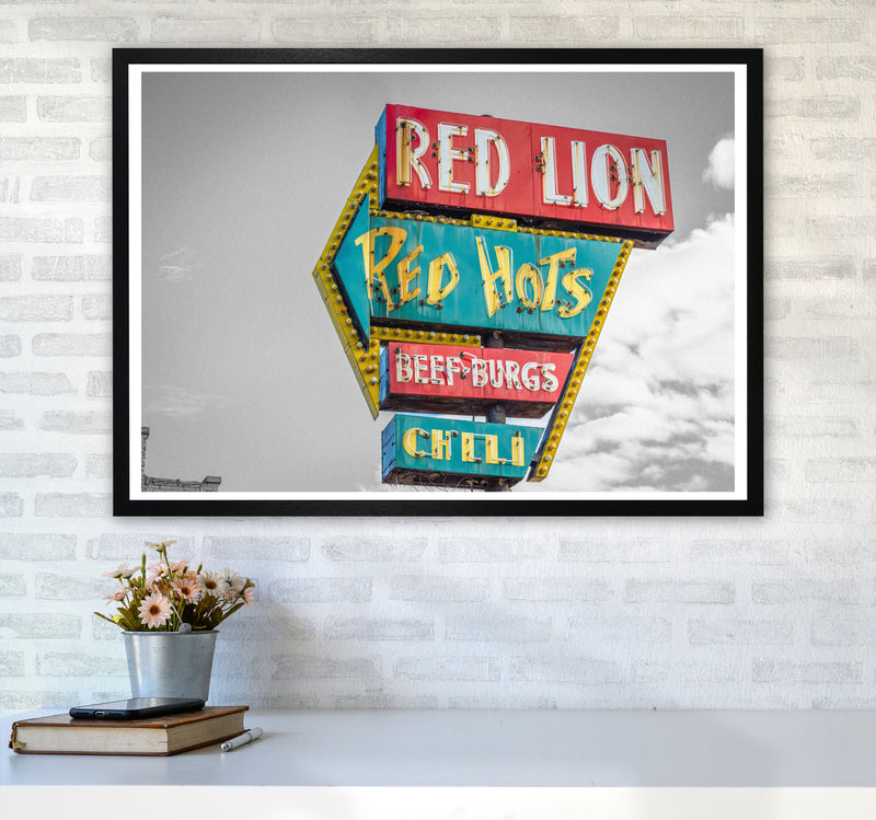 Vintage American Billboard Modern Print A1 White Frame