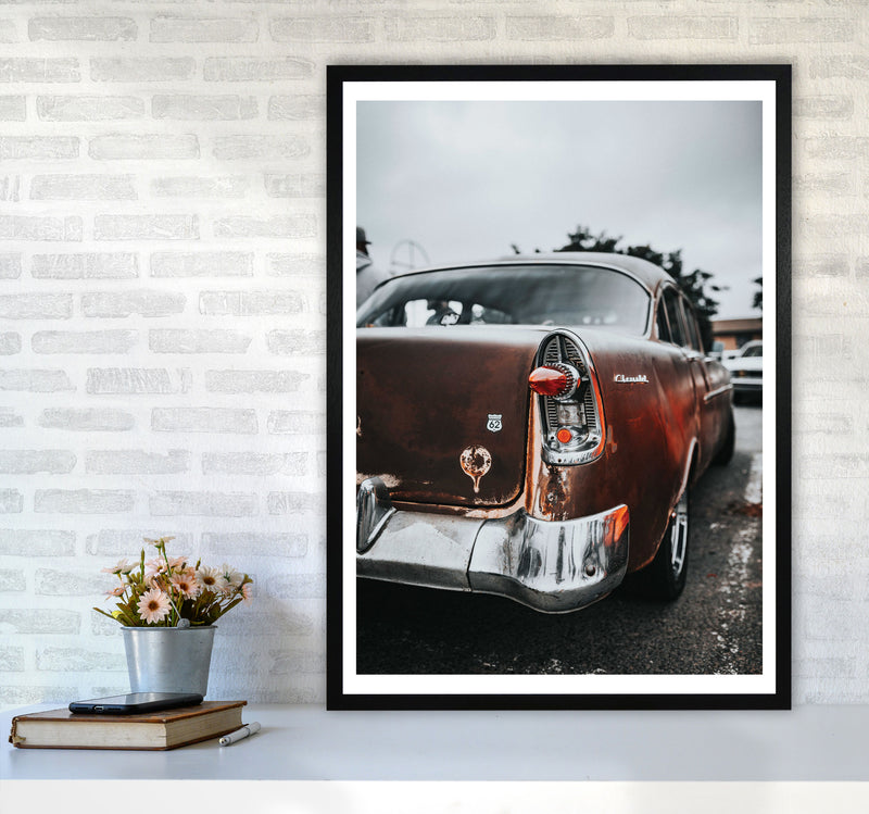 Retro Car Modern Print A1 White Frame