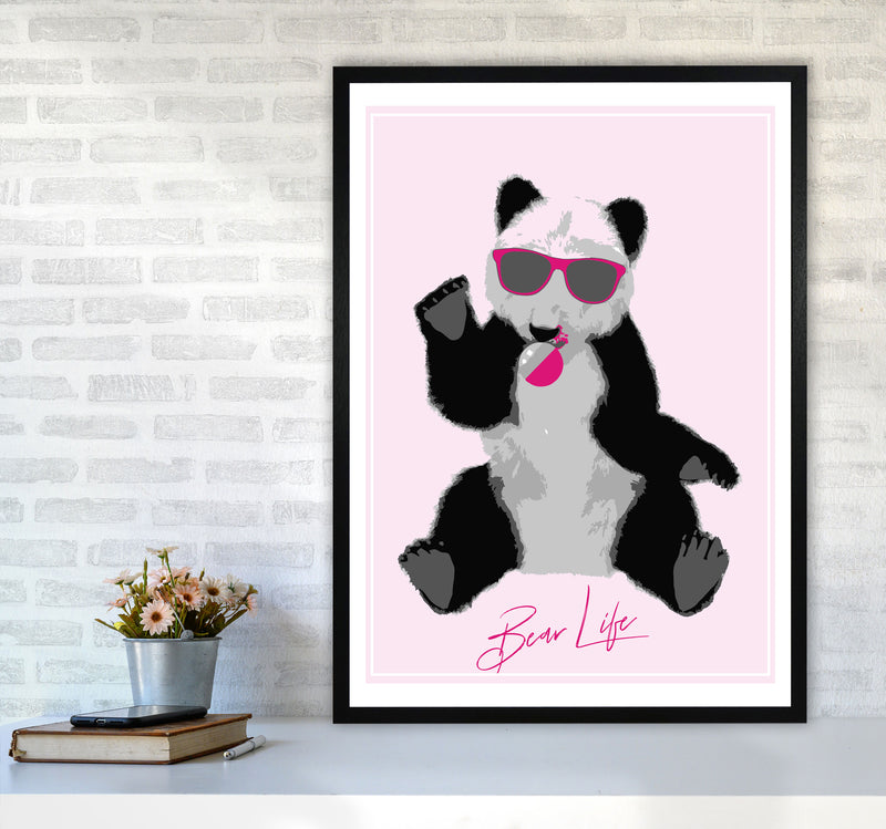 Bear Life Modern Print Animal Art Print A1 White Frame