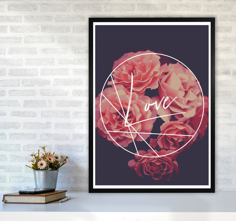 Floral Love Modern Print, Framed Botanical & Nature Art Print A1 White Frame