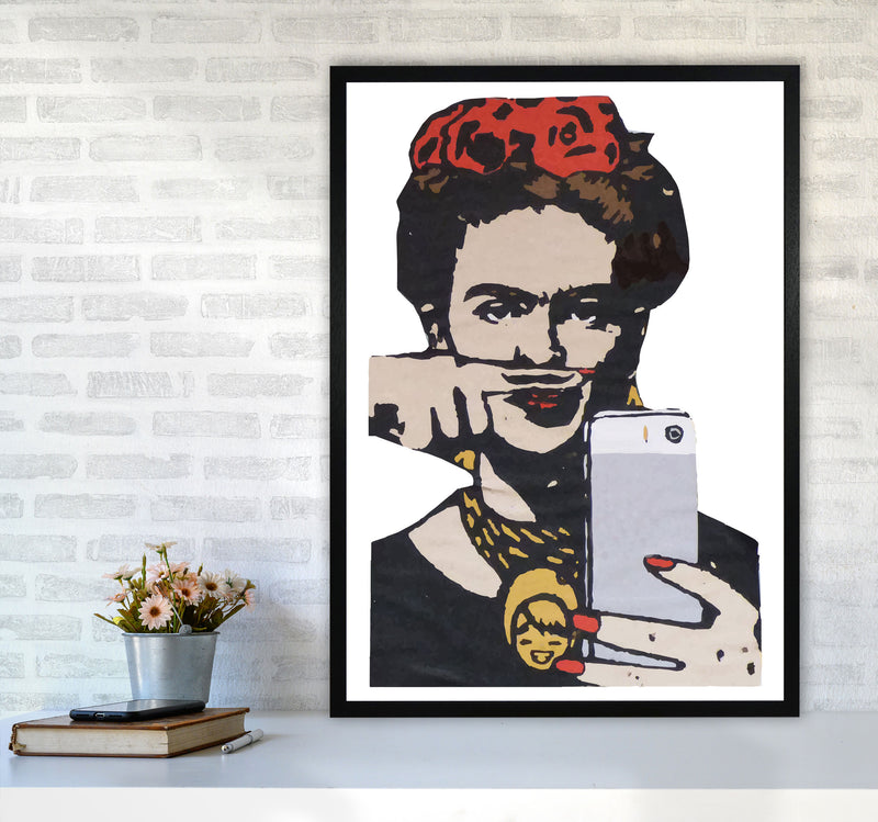 Urban Frida Kahlo Modern Print A1 White Frame