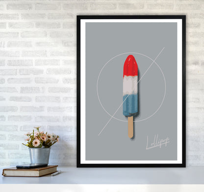 Ice Lolly Modern Print, Framed Kitchen Wall Art A1 White Frame