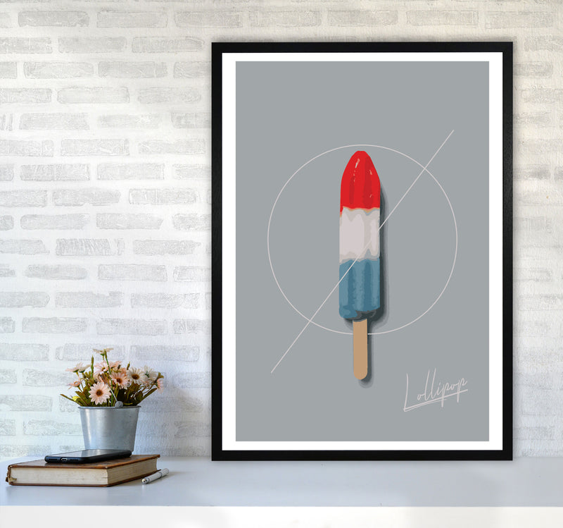 Ice Lolly Modern Print, Framed Kitchen Wall Art A1 White Frame