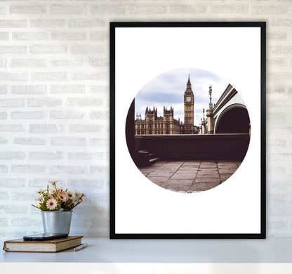 London Big Ben Modern Art Print, Framed Wall Art A1 White Frame