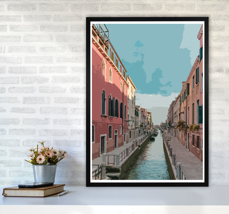 Venice Portrait 2 Modern Print A1 White Frame