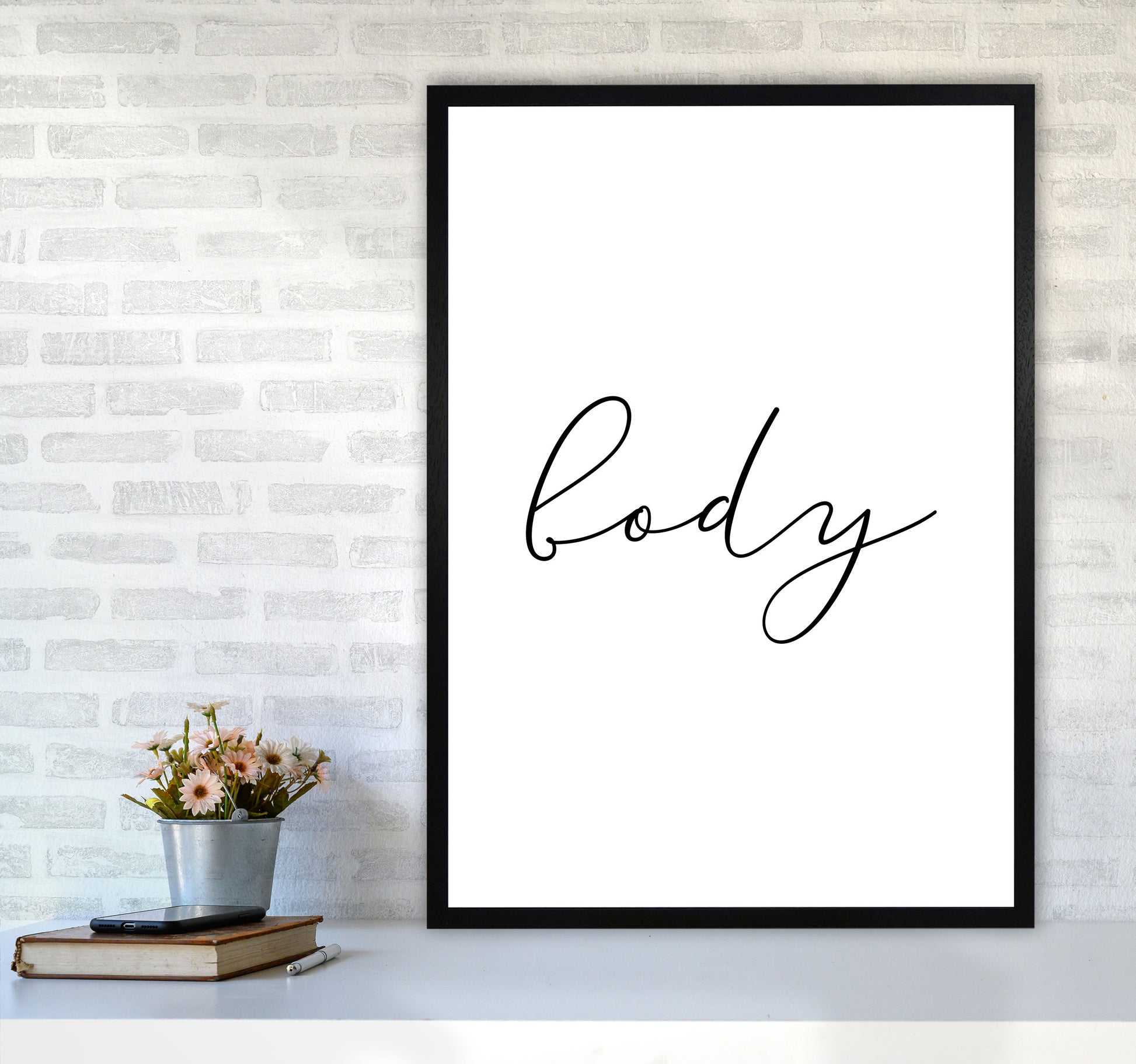 Body Framed Typography Wall Art Print A1 White Frame