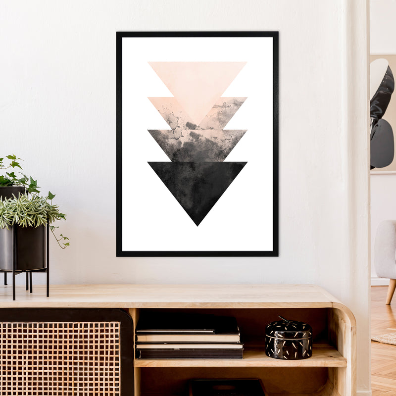 Nude And Black Watercolour 4 Art Print by Pixy Paper A1 White Frame