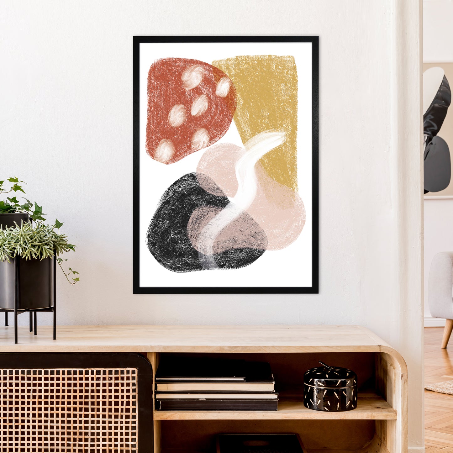 Dalia Chalk Mix Match Shapes  Art Print by Pixy Paper A1 White Frame