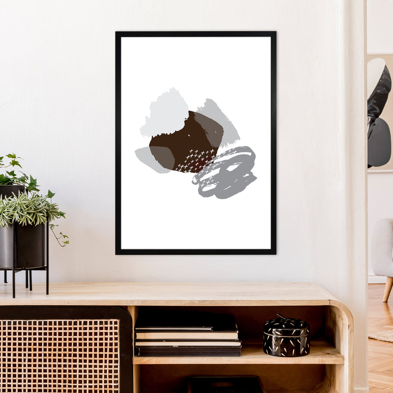 Mismatch Grey And Black  Art Print by Pixy Paper A1 White Frame