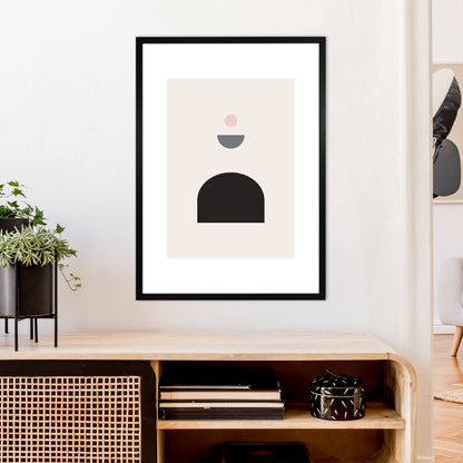 Mila Pink Abstract N13  Art Print by Pixy Paper A1 White Frame