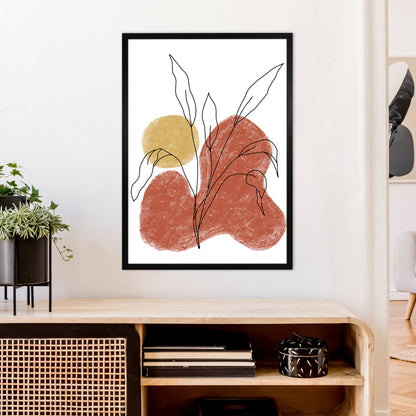 Dalia Chalk Red Floral  Art Print by Pixy Paper A1 White Frame