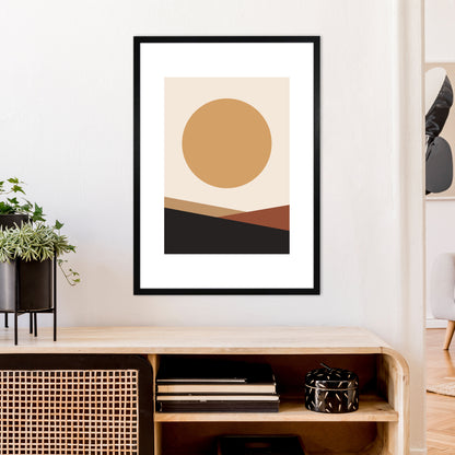 Mica Sand Big Sun N17  Art Print by Pixy Paper A1 White Frame