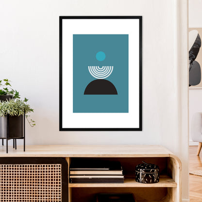 Mita Teal Fountain N8  Art Print by Pixy Paper A1 White Frame