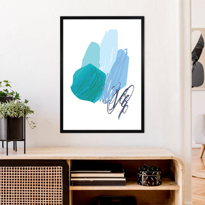 Blue Palette Drawings  Art Print by Pixy Paper A1 White Frame