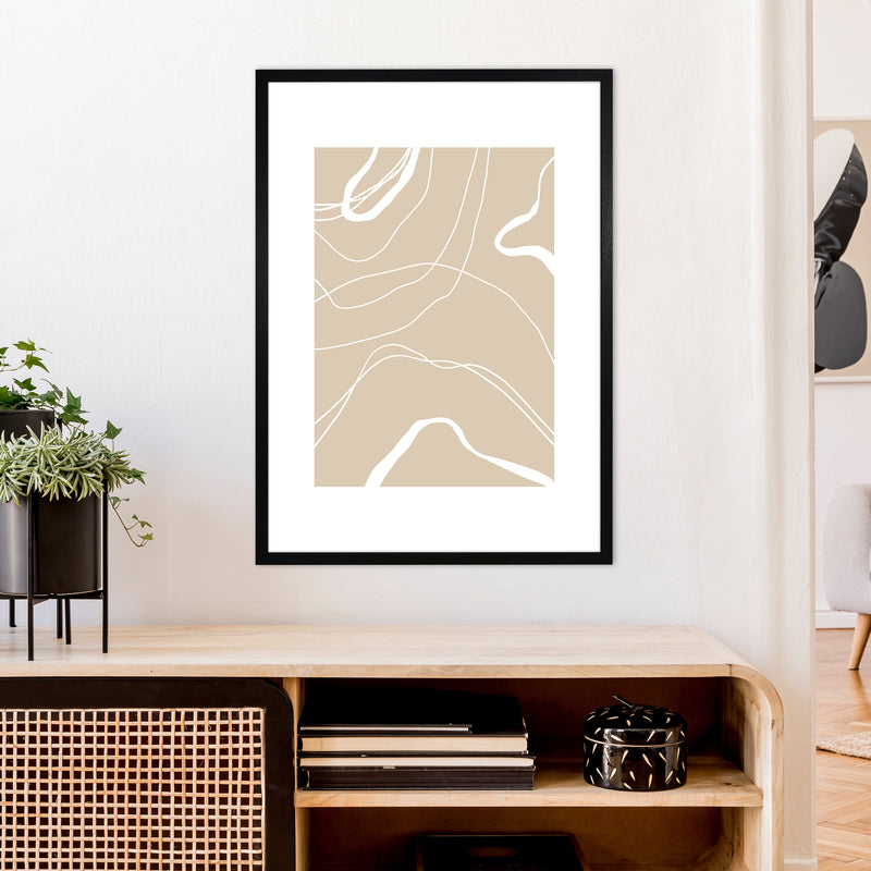 Mica Sand Swirls N24  Art Print by Pixy Paper A1 White Frame