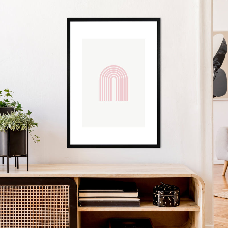 Mila Pink Rainbow N8  Art Print by Pixy Paper A1 White Frame