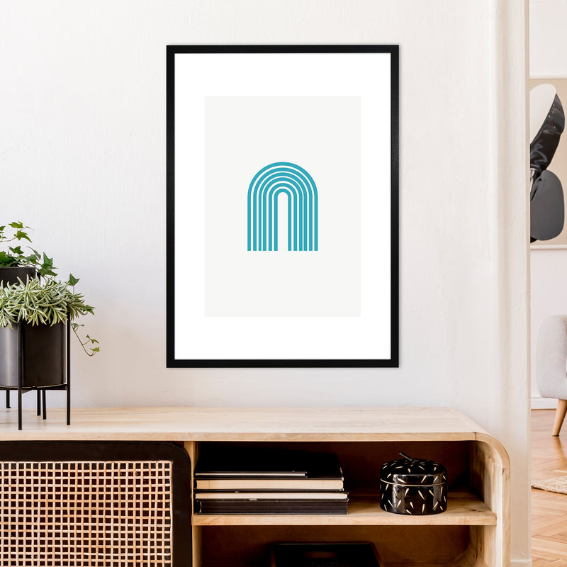 Mita Teal Rainbow N7  Art Print by Pixy Paper A1 White Frame