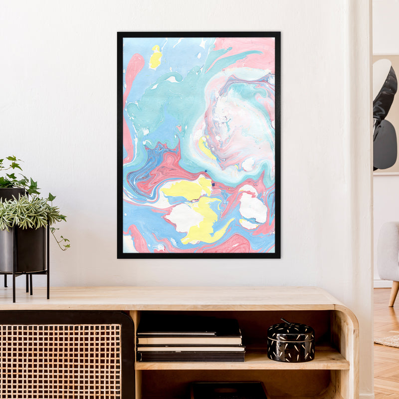 Liquid Mix Rainbow  Art Print by Pixy Paper A1 White Frame