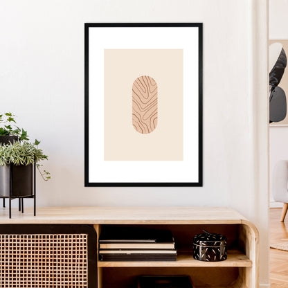 Mica Sand Leaf N12  Art Print by Pixy Paper A1 White Frame