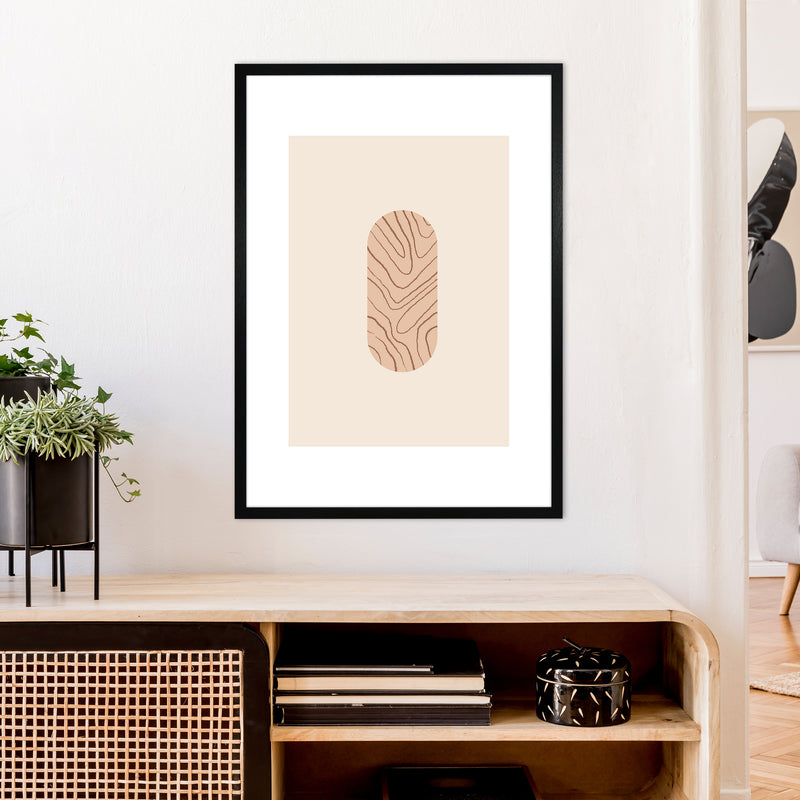 Mica Sand Leaf N12  Art Print by Pixy Paper A1 White Frame