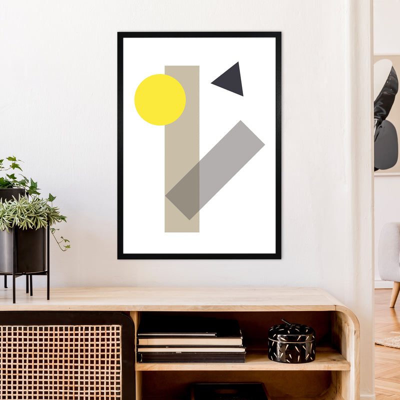 Random Geo Yellow  Art Print by Pixy Paper A1 White Frame