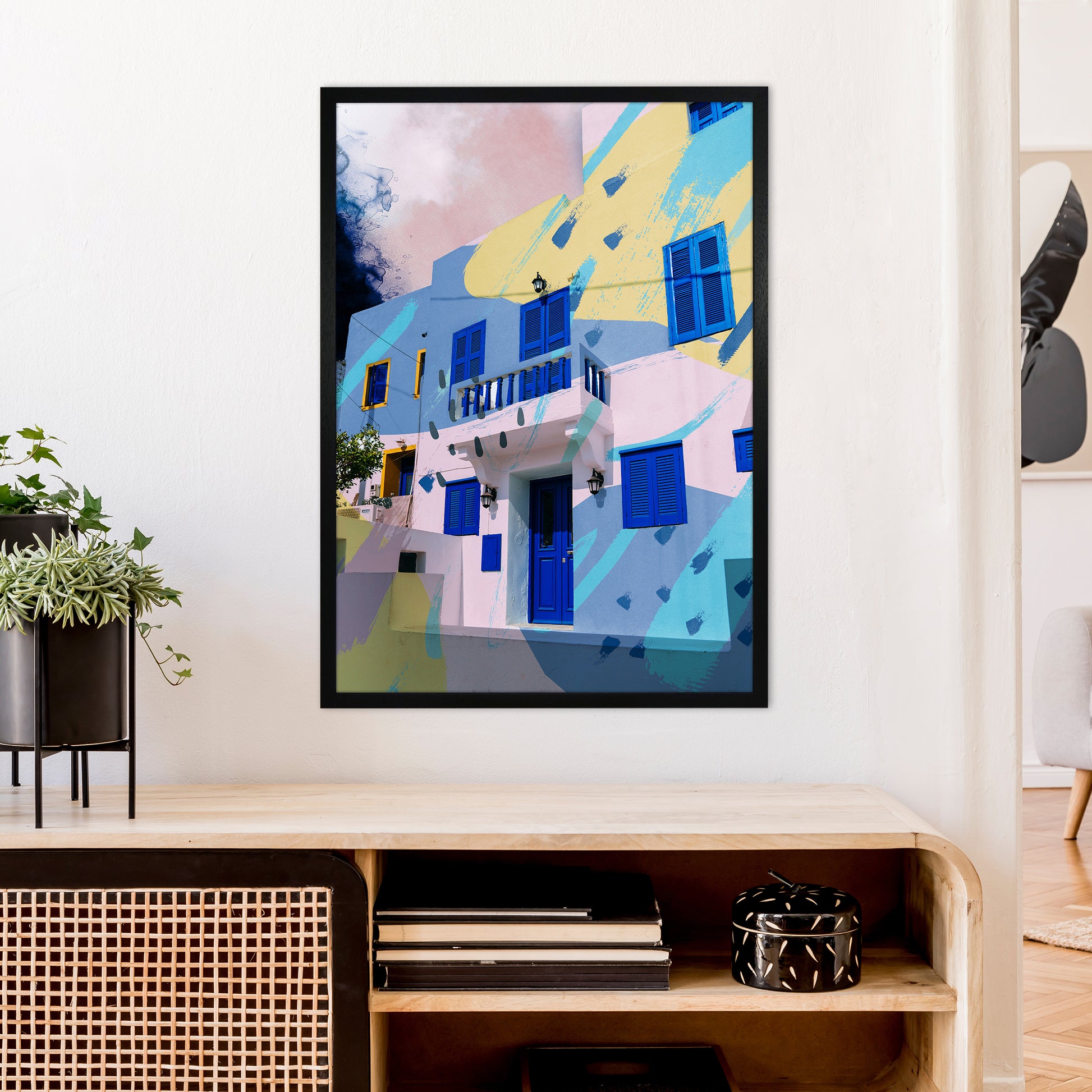 Buliding Pop  Art Print by Pixy Paper A1 White Frame