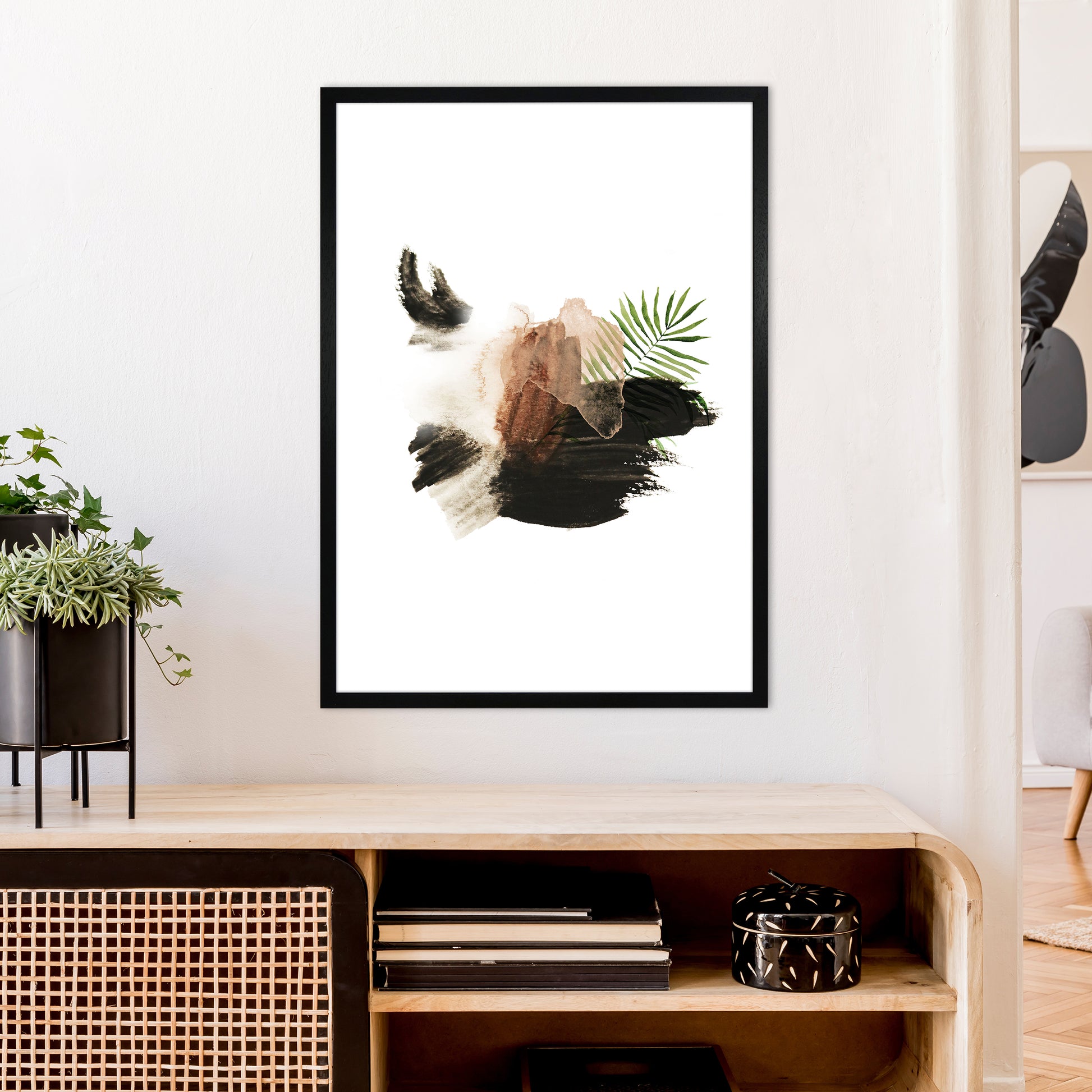 Exotic Abstract Shapes  Art Print by Pixy Paper A1 White Frame