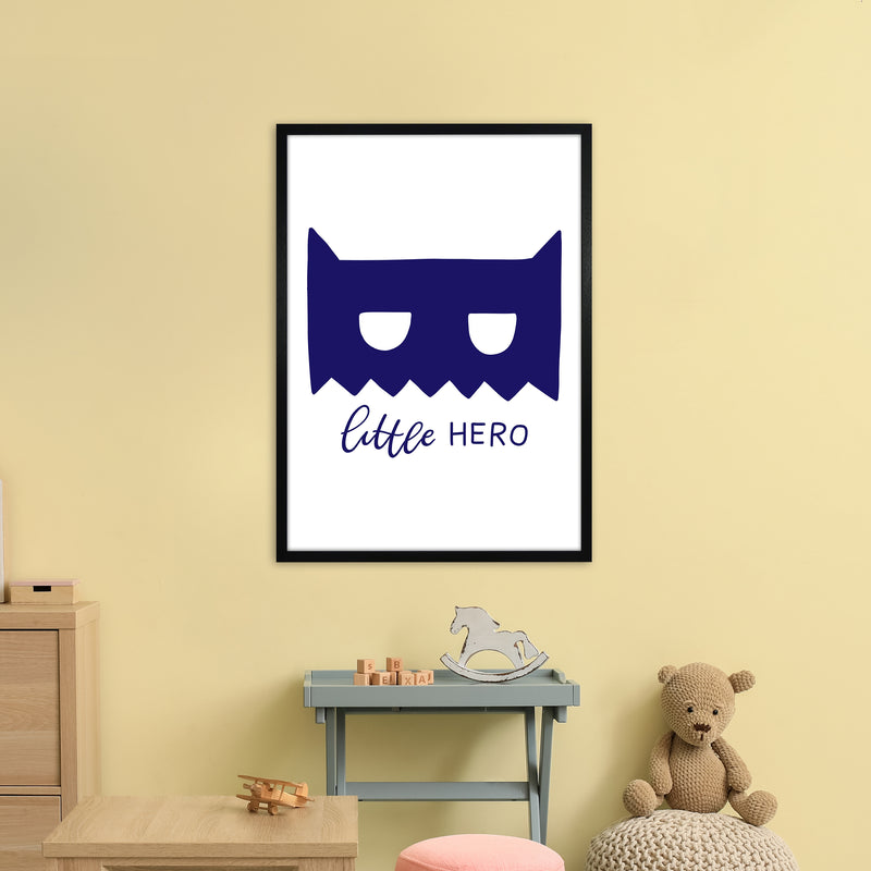 Little Hero Mask Navy Super Scandi  Art Print by Pixy Paper A1 White Frame