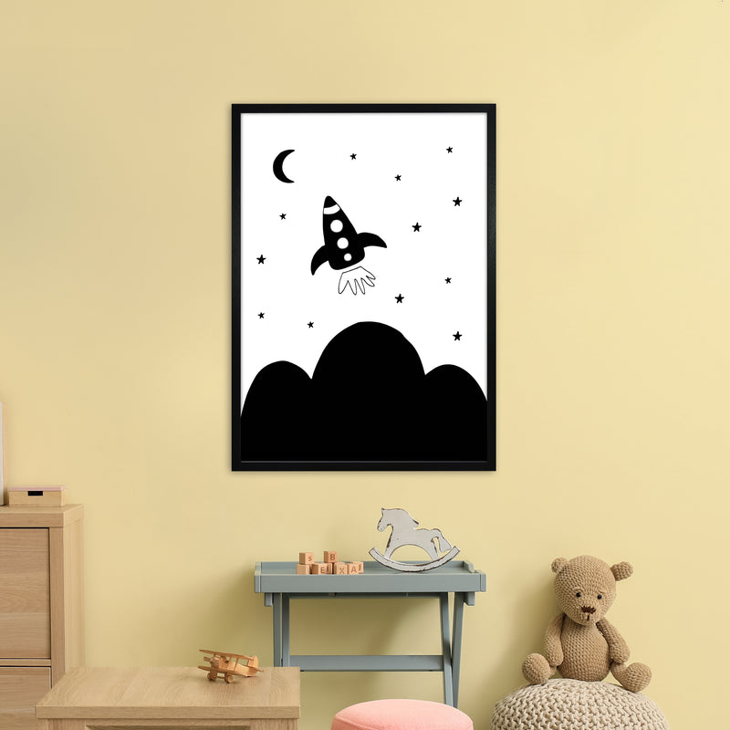 Spaceship Explorer  Art Print by Pixy Paper A1 White Frame