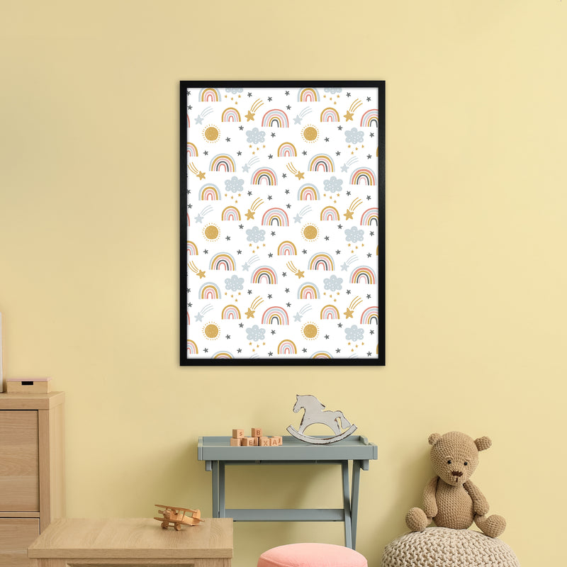 Rainbow Pattern  Art Print by Pixy Paper A1 White Frame