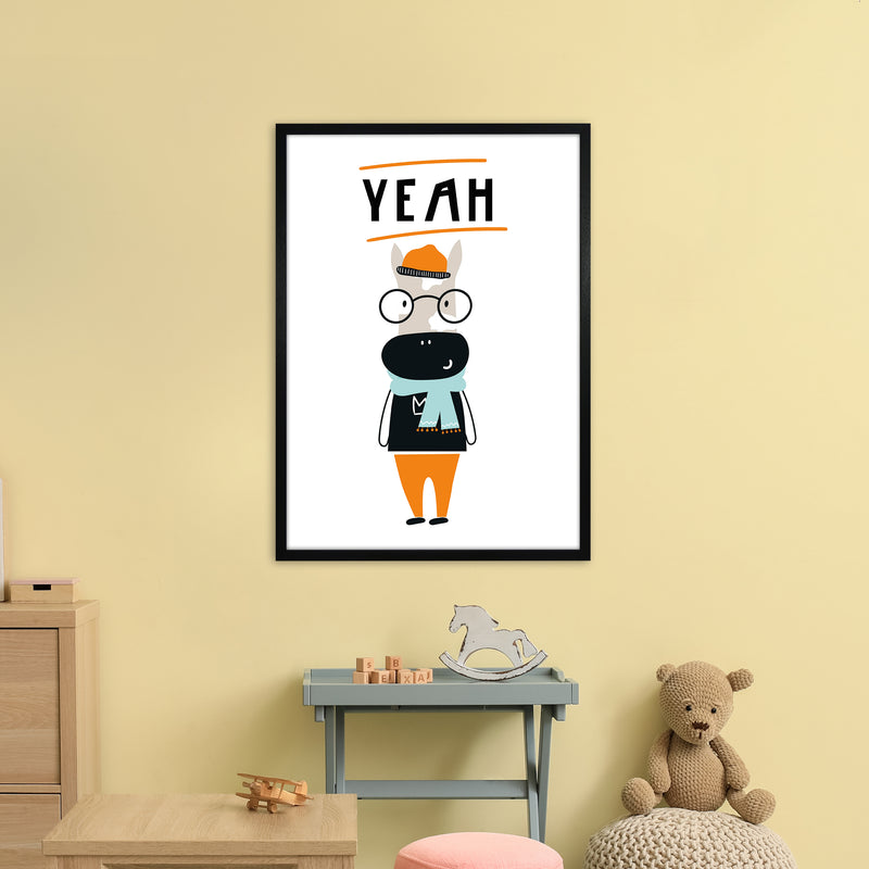Yeah Animal Pop  Art Print by Pixy Paper A1 White Frame