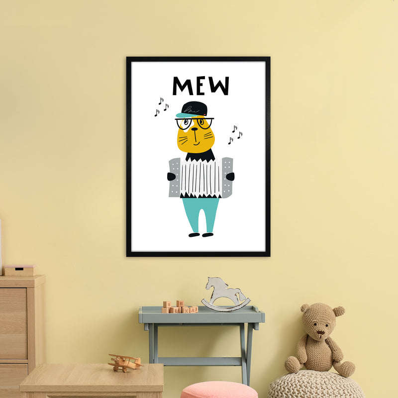 Mew Animal Pop  Art Print by Pixy Paper A1 White Frame