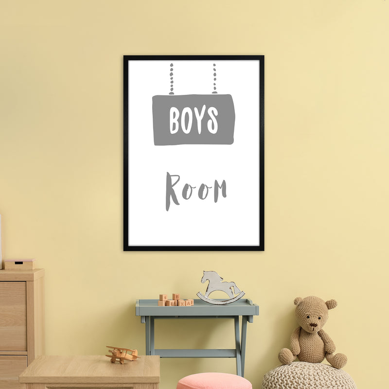 Boys Room Grey  Art Print by Pixy Paper A1 White Frame