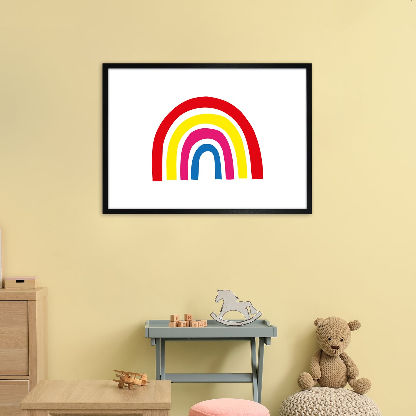 Rainbow Red  Art Print by Pixy Paper A1 White Frame