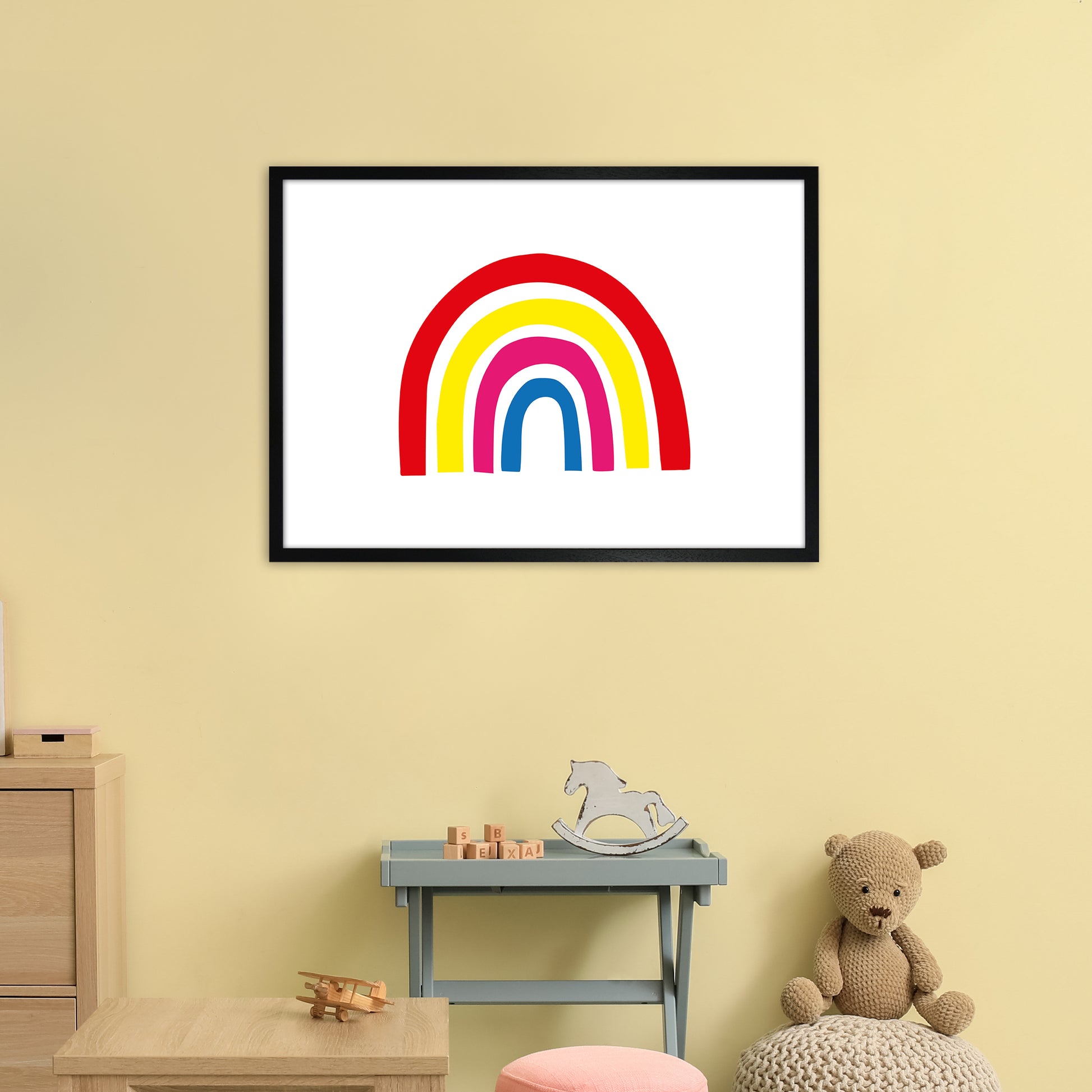 Rainbow Red  Art Print by Pixy Paper A1 White Frame