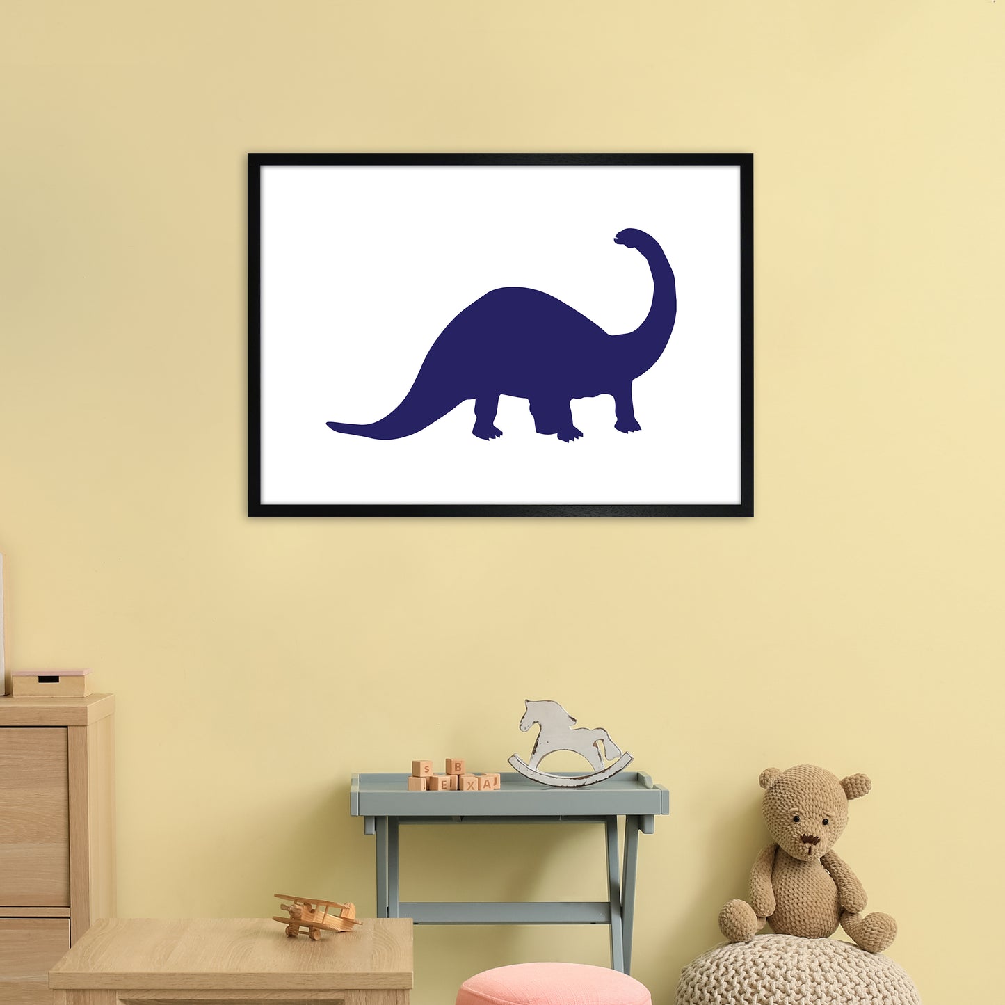 Sauro Navy  Art Print by Pixy Paper A1 White Frame