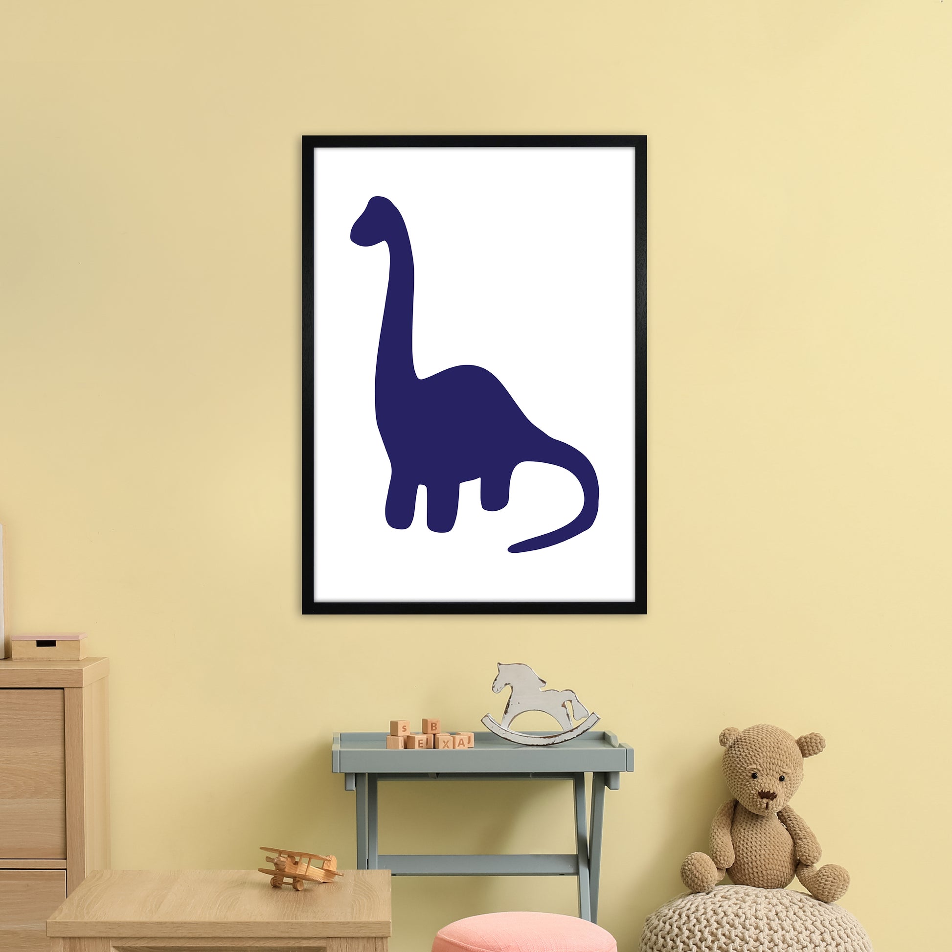 Brach Navy  Art Print by Pixy Paper A1 White Frame