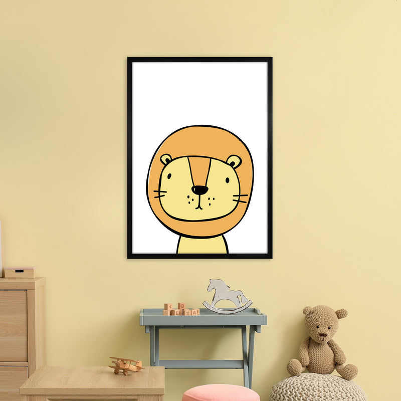 Lion  Art Print by Pixy Paper A1 White Frame