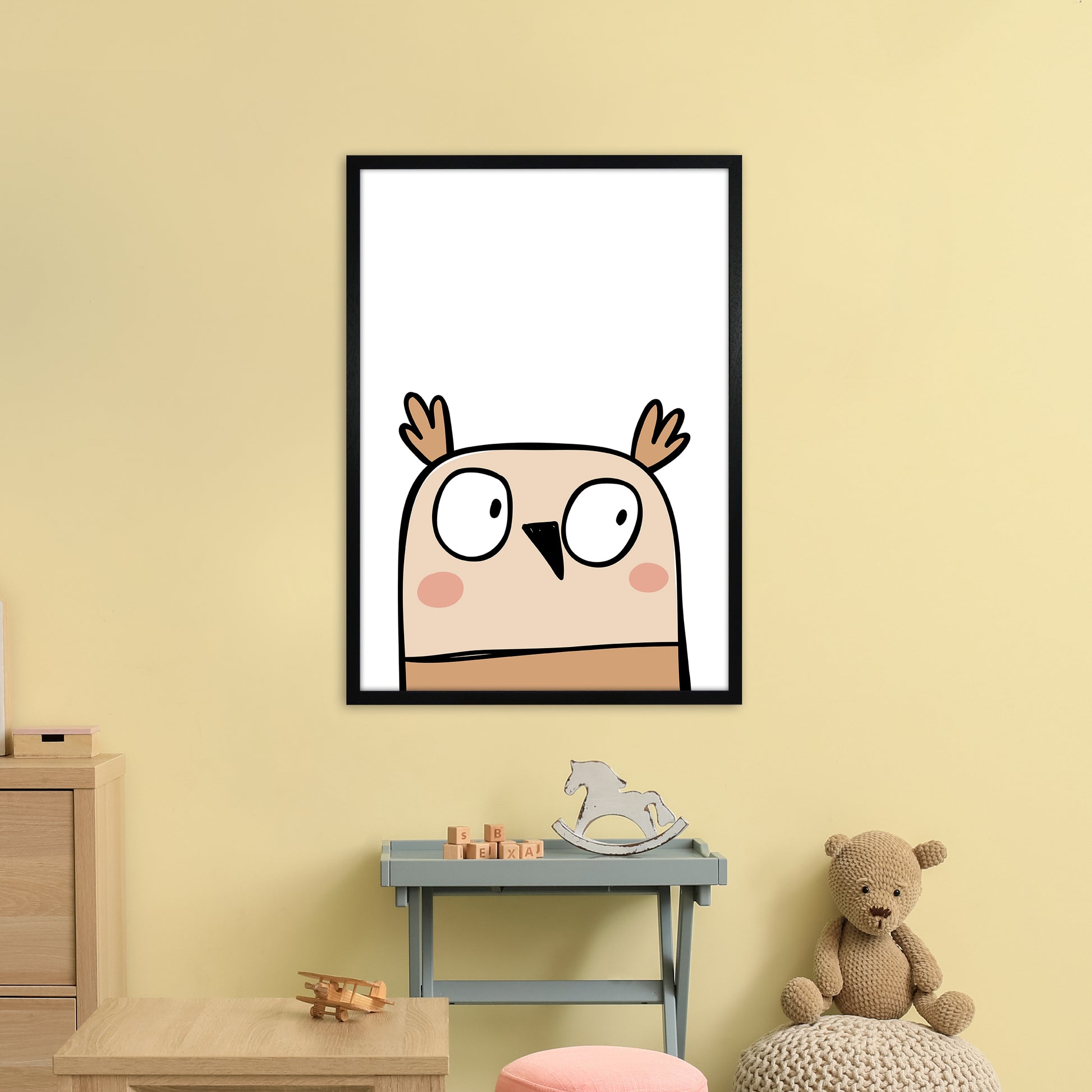 Owl  Art Print by Pixy Paper A1 White Frame