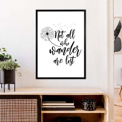 Not All Who Wander  Art Print by Pixy Paper A1 White Frame