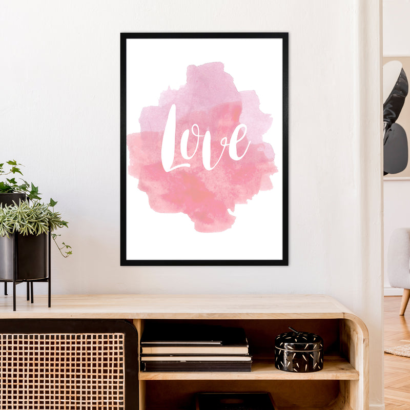 Love Watercolour  Art Print by Pixy Paper A1 White Frame