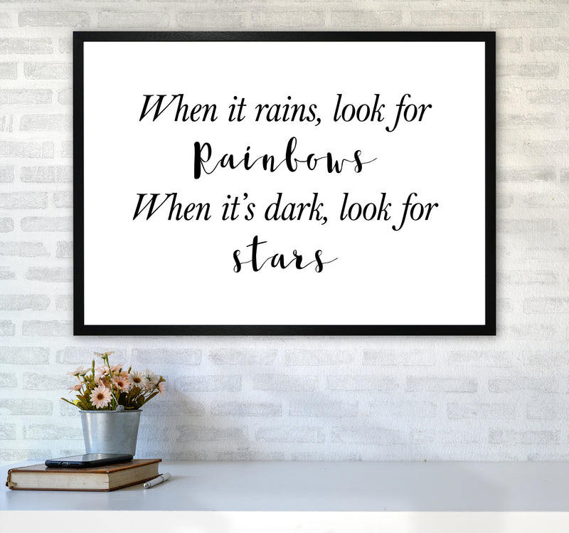 When It Rains  Art Print by Pixy Paper A1 White Frame
