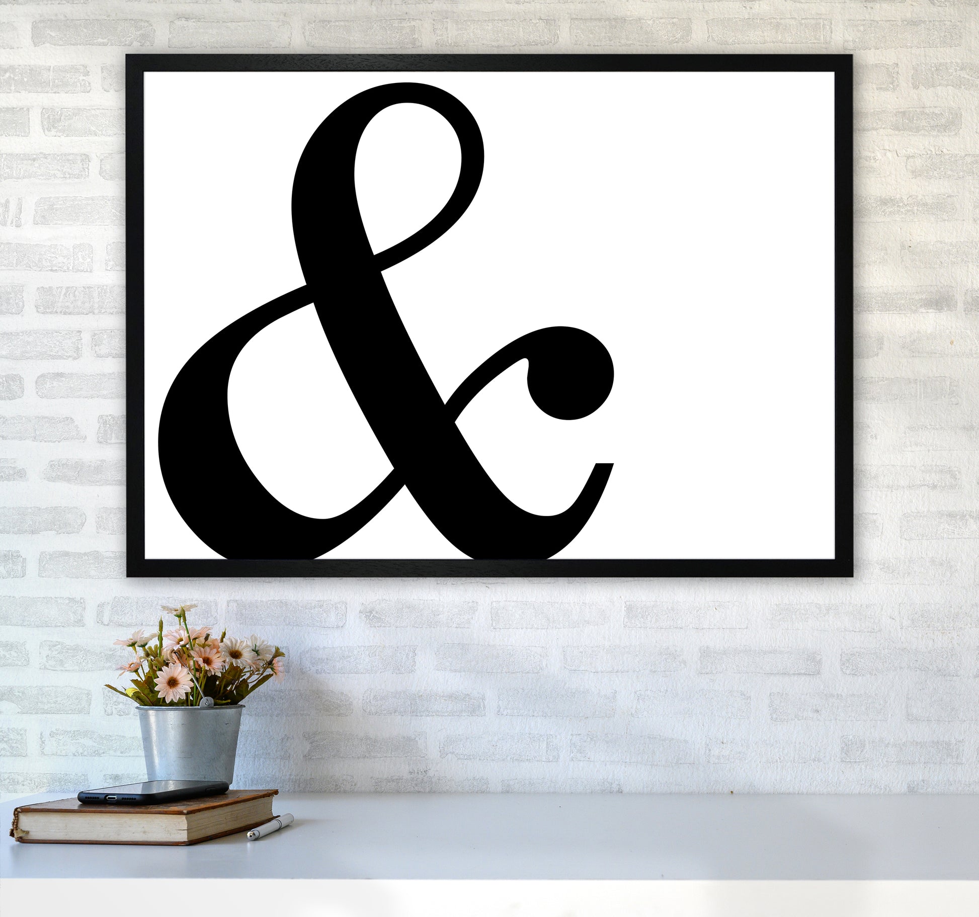& Landscape  Art Print by Pixy Paper A1 White Frame