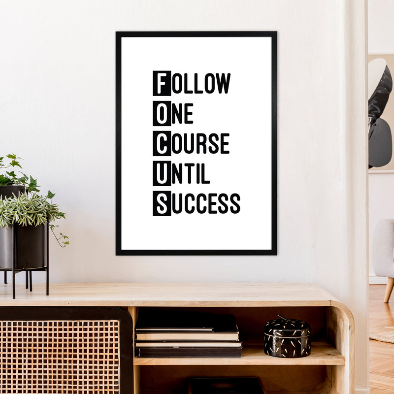 Focus Black  Art Print by Pixy Paper A1 White Frame