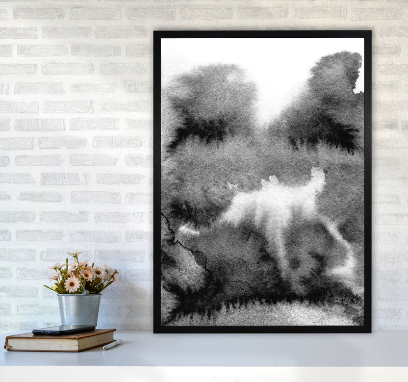 Majestic Monochrome Watercolour 17 Art Print by Pixy Paper A1 White Frame